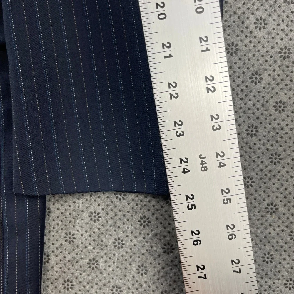 Vintage USA Burberry London Kensington Navy Pinstripe Wool Coats Blazers 44L